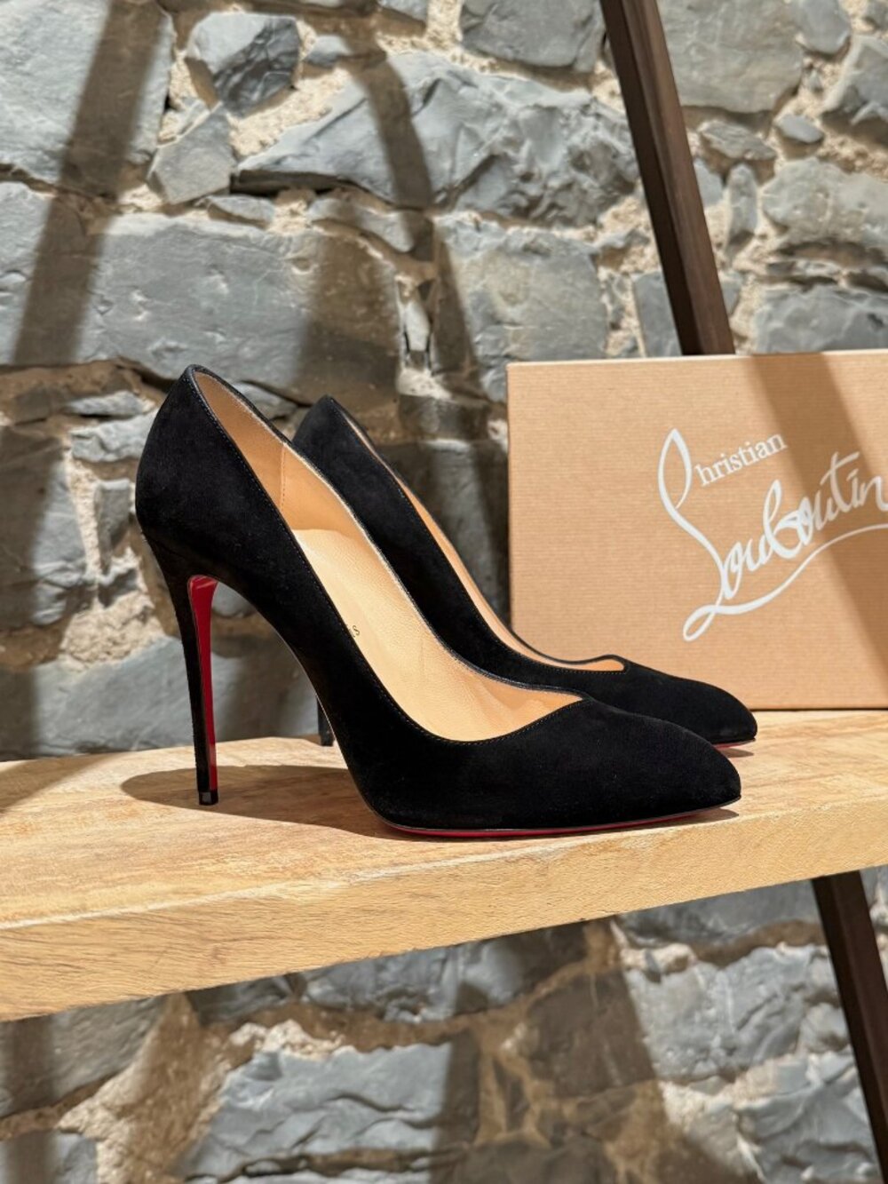 Christian Louboutin Black Suede Corneille 100 Pumps